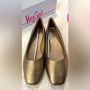 Corky’s Bronze ballet flats